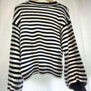 Anthropologie Black and White oversized Sweater